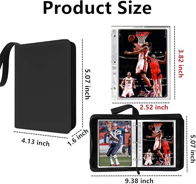 Mini Card Binder, 1-Pocket Super Lightweight Zipper Binder Holds 80+ Trading - Image 3