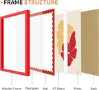 11x14 Picture Frame with Wavy Mat, Wooden Real Glass 11 x 14 Photo Frame - Image 5