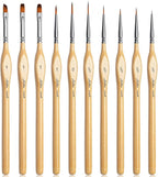 Golden Maple Miniature Paint Brushes 10pcs Detail Paint Brushes Flat Angle by goldenmaple