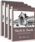 4 Pack Sketch Book 8.5×11 inch, Spiral Bound Sketch Pad 50 Sheets, Acid-Free by Prudiut