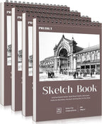 4 Pack Sketch Book 8.5×11 inch, Spiral Bound Sketch Pad 50 Sheets, Acid-Free by Prudiut