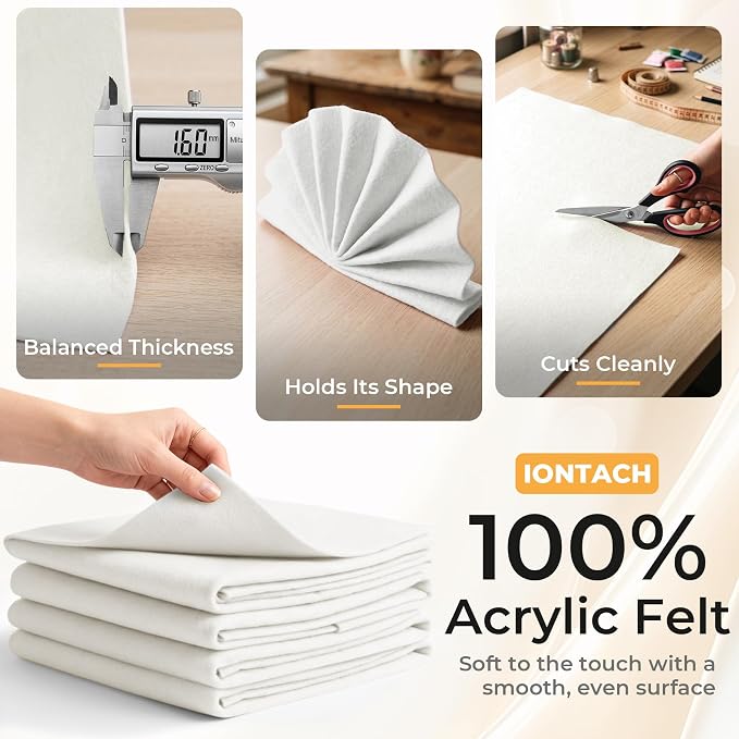 IONTACH 9" X 36" Soft Felt Sheets 1.6mm Thick | Acrylic Felt Fabric - Image 3