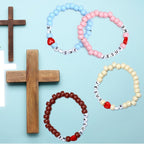 Ferreve 35 Sets Boho Religious Bead Wristband Craft Kit Jesus Love Me Faith DIY - Image 4