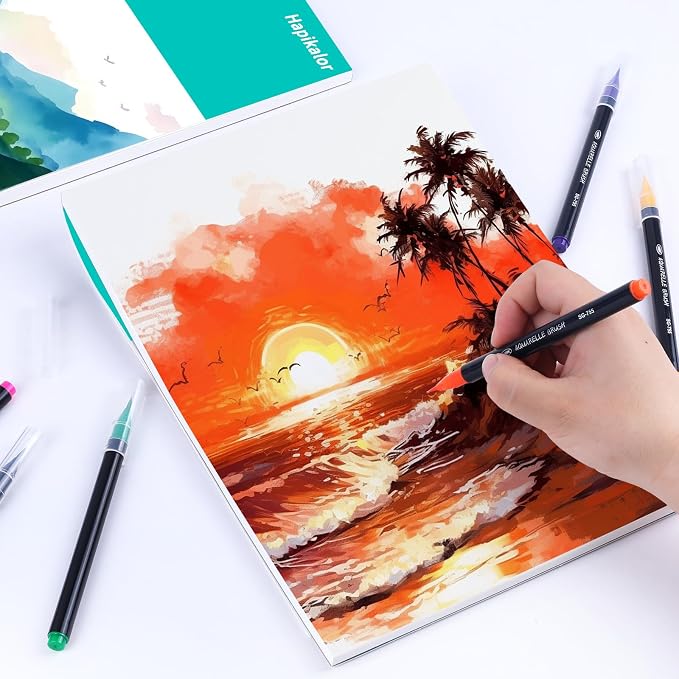 Watercolor Paper Pad, 140lb/300gsm Artist Painting Drawing Paper Book, Art - Image 6