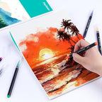Watercolor Paper Pad, 140lb/300gsm Artist Painting Drawing Paper Book, Art - Image 6