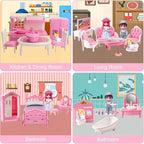 Princess Dollhouse Furniture Set, 48 Piece Luxury Miniature Accessories - Image 4