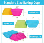 24Pack Silicone Muffin Cups, Reusable Cupcake Liners Molds - Image 5