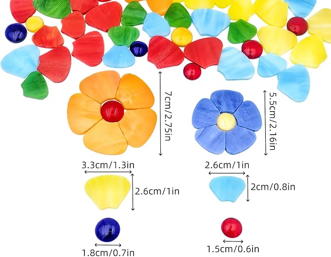 Esweny 12 Flower Stained Glass Mosaic Tiles - Image 5