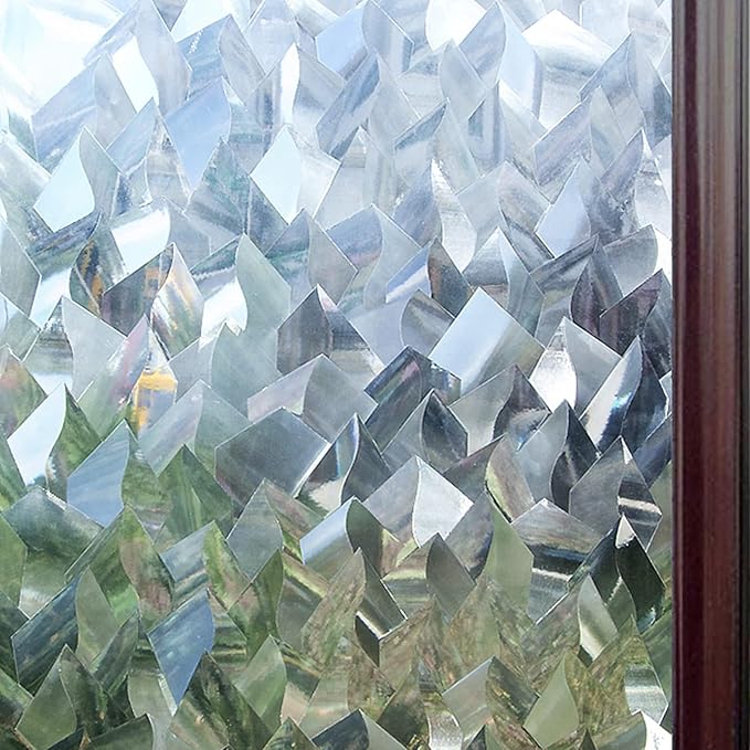 rabbitgoo Window Privacy Film, Crystal Icicles, 23.6" x 118.1" | Stained Glass by rabbitgoo