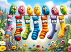Birds Family Puzzles for Adults 1000 Pieces, Colorful Cartoon Socks 1000 Piece by Unknown