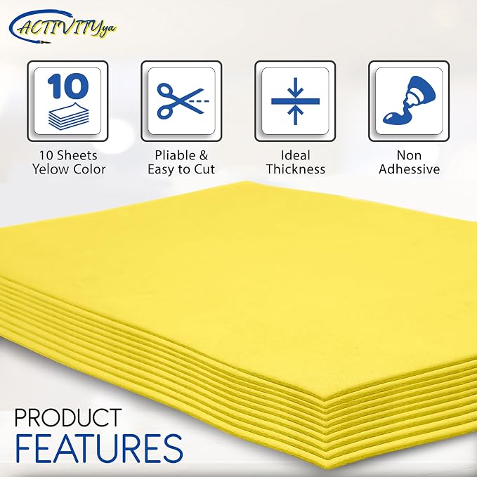 Yellow EVA Foam Sheets, 9 x 12 Inch, 2mm Thick Handicraft Foam Paper - Image 4