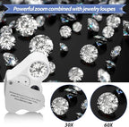 2 Pieces Jewelers Loupe 30X 60X 90X Illuminated Eye Loupe Magnifier Jewelry - Image 3