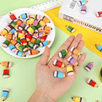 JUNEBRUSHS 80 Pcs Mini Resin Pencils, Back to School Resin Crayon Charms Mini - Image 3