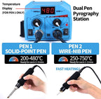 YIHUA 939D-II Pyrography Pen Wood Burning Kit Station 2-in-1 Solid-Point - Image 2