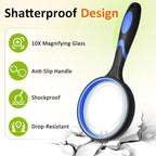 Leffis 6 Pack Magnifying Glass, 75mm 10X Multicolour Magnifying Glasses Lens - Image 3