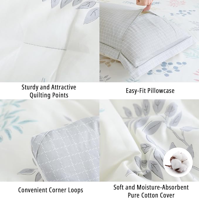 LEMIROE White Cotton Comforter Queen Size 3Pcs - Image 5