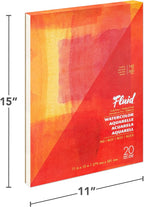 Fluid Watercolor Paper Fold Over Pad, 11 x 15 inches, 20 White Sheets 140 lb - Image 2