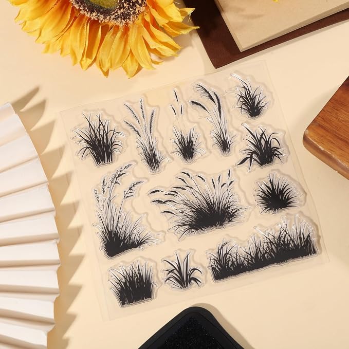 GLOBLELAND Grass Silhouette Clear Stamps - Image 2