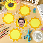 gisgfim 80Pcs Summer Sun Cutouts Sunshine Decorations Bulletin Board Yellow Sun - Image 4