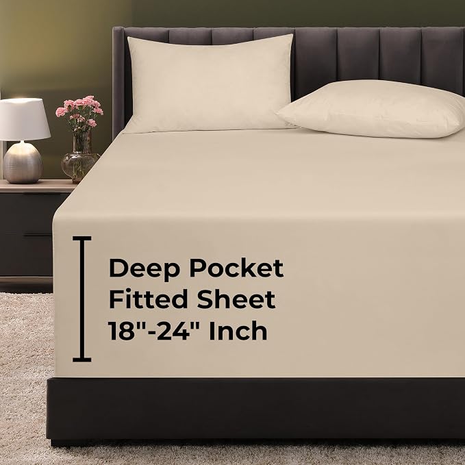 Royale Linens Extra Deep Pocket Twin Fitted Sheet Only by ROYALELINENS