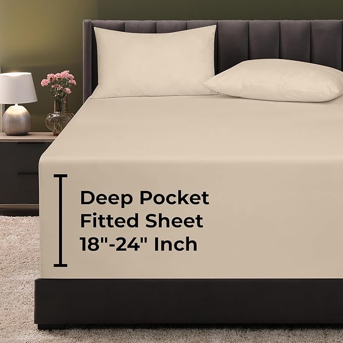 Royale Linens Extra Deep Pocket Queen Fitted Sheet Only by ROYALELINENS