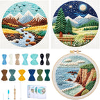 BEUNITONE 3PCS Landscape Punch Needle Kit by BEUNITONE