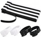 80pcs 8 Inch Cable Ties Reusable Black and White Hook and Loop Cord Ties by NAYZWOK