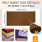 Soft Felt Fabric Sheet 18" x 36", 1.6mm Acrylic Craft Felt, Large Precut Sheet - Image 3