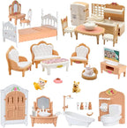 36Pcs Dollhouse Furniture Set, Miniature 1:12 Scale Dolls House Accessories by Unknown