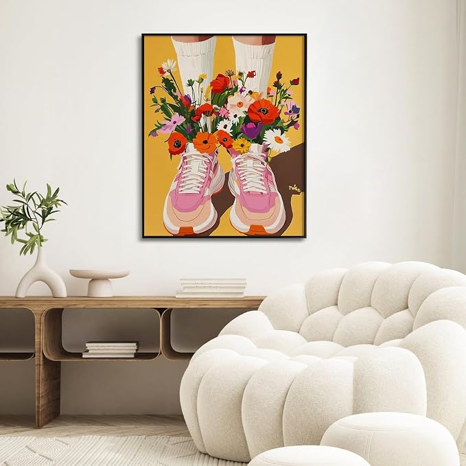 Paint by Numbers Kit for Adults, Sneakers DIY Painting Kit, 16x20 Inch | Flower - Image 6