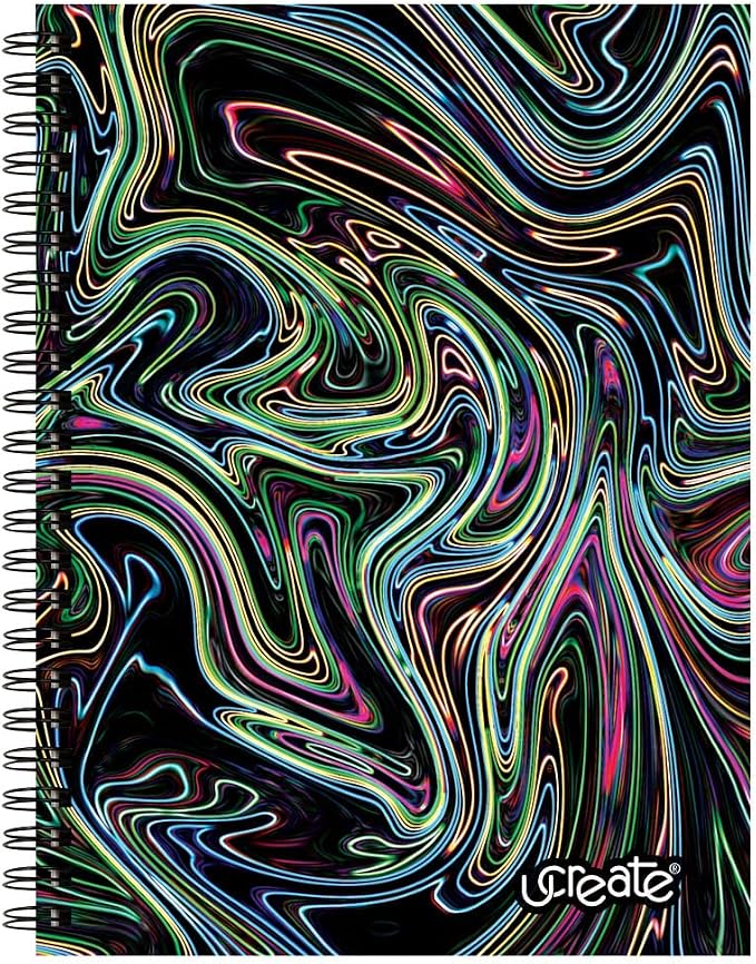 UCreate Fashion Poly Sketch Book Abstract Design, Neon 75 Sheets - Image 2
