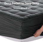 EASELAND California King Mattress Pad Pillow Top Mattress Cover Quilted Fitted - Image 6