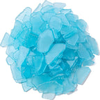 Keedolla Tumbled Sea Glass for Crafts - 40 OZ Ice Blue Seaglass Pieces Flat by Keedolla