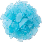 Keedolla Tumbled Sea Glass for Crafts - 15 OZ Ice Blue Seaglass Pieces Flat by Keedolla