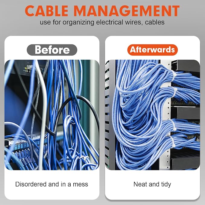 Zip Ties, RAZCC 1200pcs White Cable Zip Ties 8 Inch, Heavy Duty Plastic Wire - Image 6