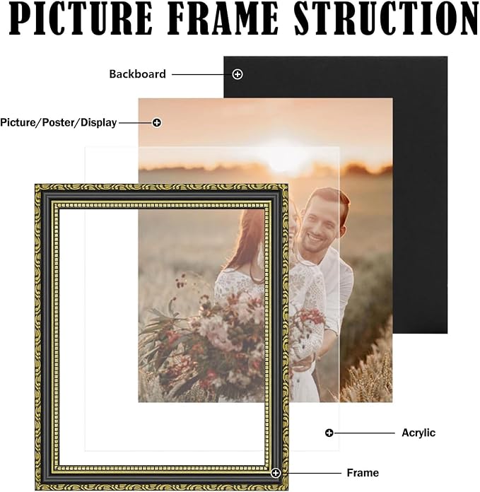 11×14 Picture Frame Gold - Image 4