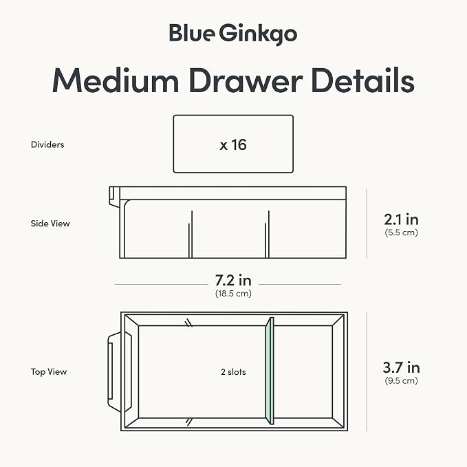 Blue Ginkgo Medium 16-Drawer Cabinet – Stackable Clear Organizer - Image 4