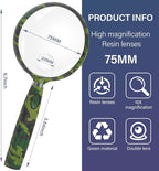 Feosky Handheld Reading Magnifier, 10X Magnifier, 75mm Shatterproof Lens - Image 2