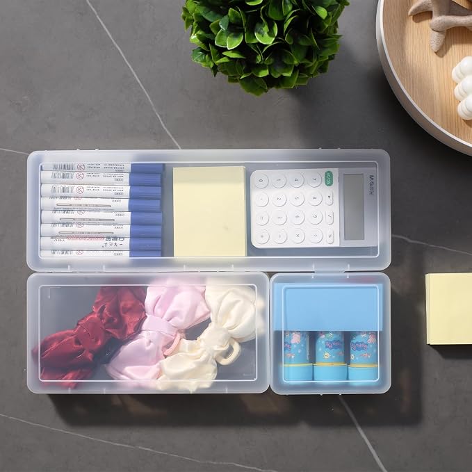 novelinks Clear Pencil Box and Small Plastic Storage Containers - Image 6