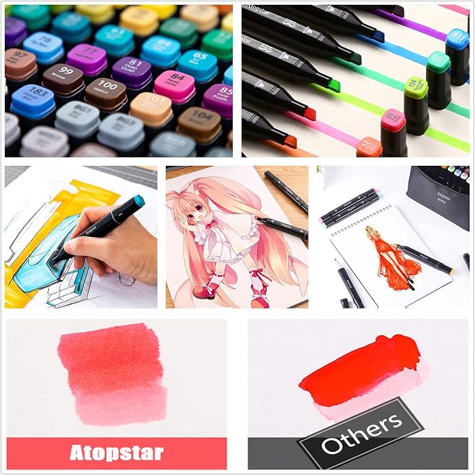 ATOPSTAR 80 Colors Alcohol Markers Pens Artist Drawing Art - Image 5
