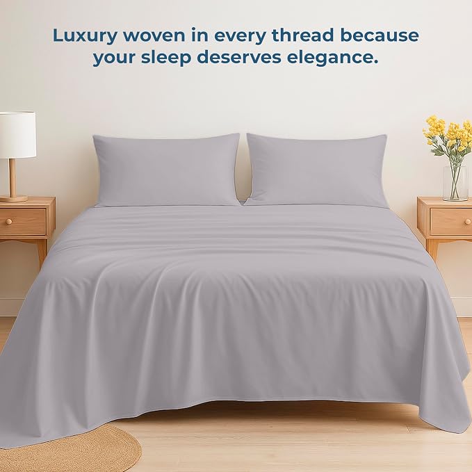 Royale Linens 100% Organic Cotton Twin Flat Sheet Only - Image 6