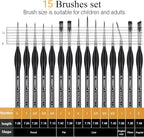 PANDAFLY Detail Paint Brushes Set, Watercolors & Paint by Number - Image 3