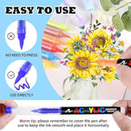 Acrylic Paint Markers 24 Colors, Water-Based No-Bleed Markers - Image 3