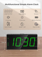 PPLEE Digital Alarm Clock for Bedroom, 2 Alarms Large Big Numbers Display - Image 2