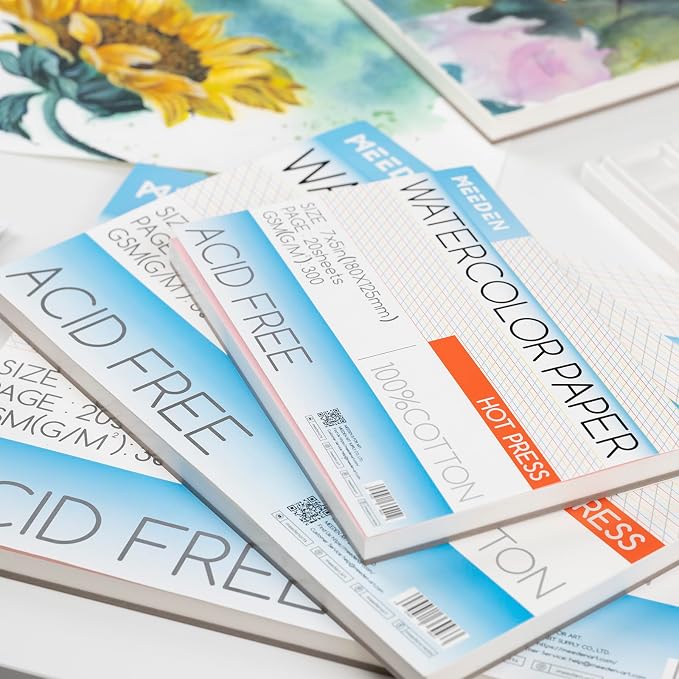 MEEDEN Watercolor Paper Block, 100% Cotton Watercolor Paper Pad of 20 Sheets - Image 6