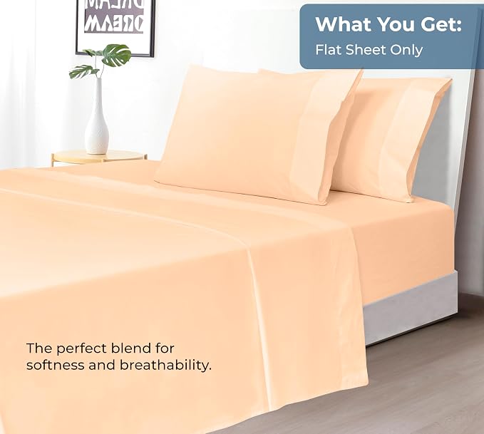 Royale Linens 100% Organic Cotton King Flat Sheet Only - Image 5