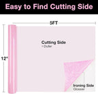 TORC Pink Glitter HTV Heat Transfer Vinyl Roll 12 inch x 5 ft Iron on Vinyl - Image 2