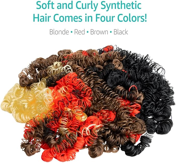 Hygloss 2 oz Curly Doll Hair for Crafts Black- Premium Synthetic Hair for Doll - Image 3