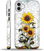 ZHEGAILIAN Case for iPhone 16 Plus, Sunflower Faux Stained Glass Effect Durable by Home