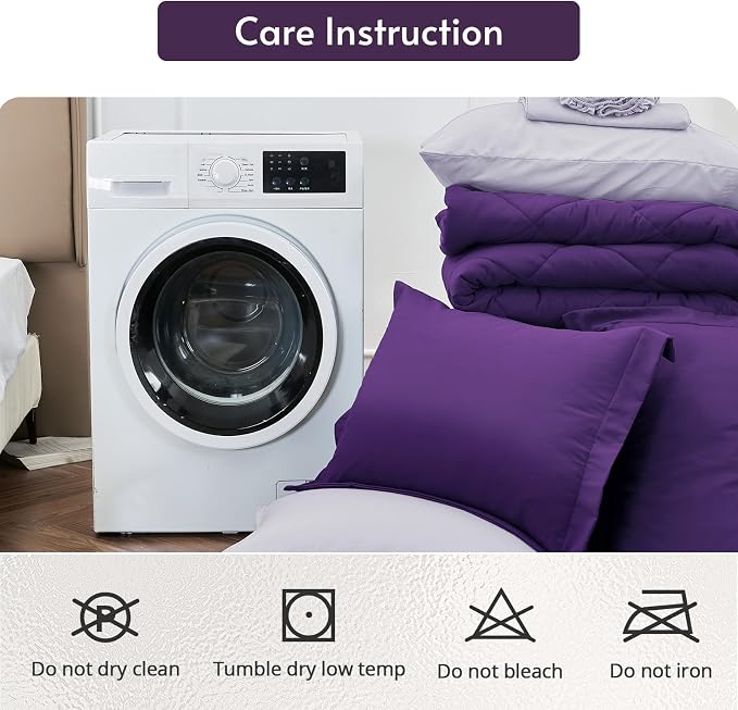 MUXHOMO 7 Pieces Oversized Queen Comforter Set, Reversible Bed in a Bag - Image 9